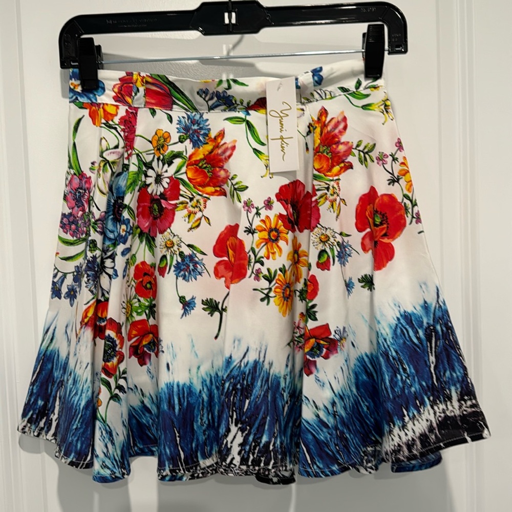 Yumi Kim Silk Floral A-line Skirt, XS, New with tags